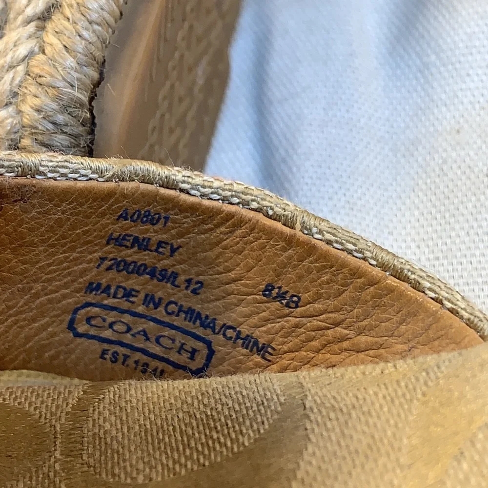 Coach leather detail espadrilles iconic logo wedge